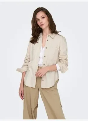 ONLY Kadın %100 Pamuk Slim Fit Kot Gömlek - 15338783