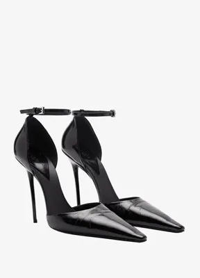 Alaïa Drop Siyah Deri Topuklu Ayakkabı