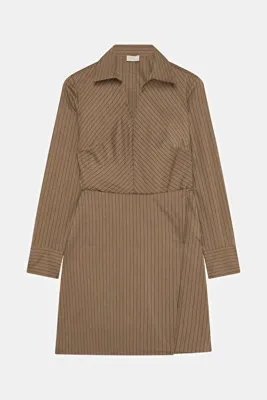 W Collection KAHVERENGİ ÇİZGİLİ ELBİSE