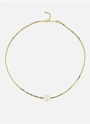 Linya Jewellery Melia İncili Mini Hematit Taşlı Kolye