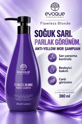 Evoque Professional Flawless Blonde Mor Şampuan 380 ml