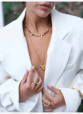 Linya Jewellery Tesa Kalp Kolye Gold