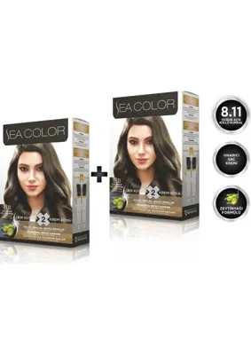Sea Color 2'li Naturaleffect Set Boya Amonyaksız 8.11 Yoğunküllü Açıkkumral, Boya Tası, Fırça Hediye!