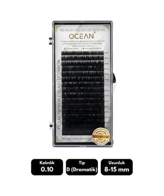 Ocean 0.10d Dramatik Kıvrım Mix Soft Eyelash Doğal İpek Kirpik 16'lı
