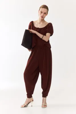 H&M Keten Karışımlı ve Kabarık Kollu Bluz