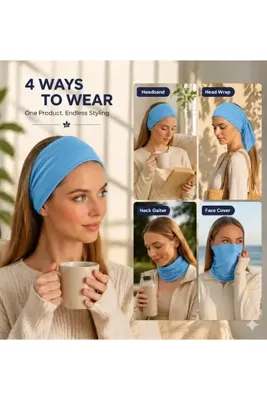 Butikgiz %100 Pamuklu Esnek Yumuşak Outdoor Çok Amaçlı Bandana Boyunluk