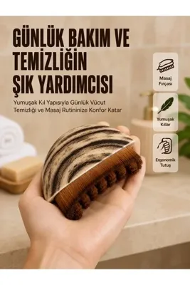 Viessmann Yumuşak Kıllı Masaj Fırçası Vücut Temizleme Banyo Fırçası Ergonomik Tasarım
