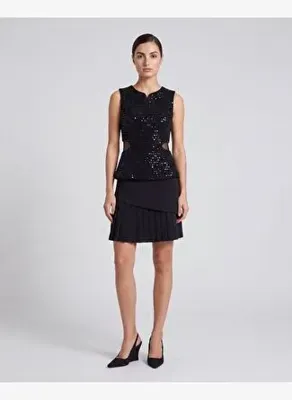 Maraliana Eva Boucle’-tweed Kalp Yaka Siyah Top