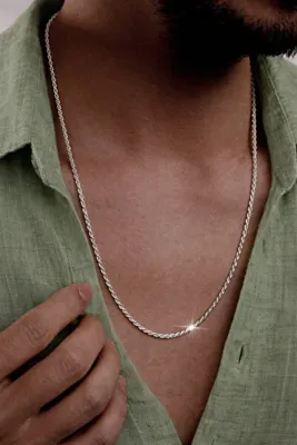 Ricco Jewellery 925 Ayar Gümüş Old Money Kalemli Burma Halat Kolye