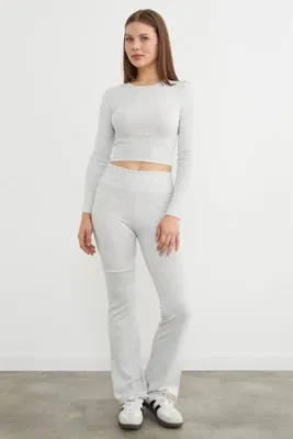 Fulla Moda Beli Lastikli Yüksek Bel Flare Pantolon