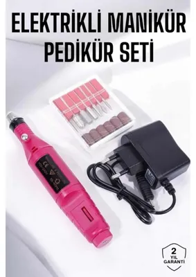 Aslanoğlu Store Ergonomik Elektrikli Tırnak Törpü Seti 1 Adet Manikür Pedikür