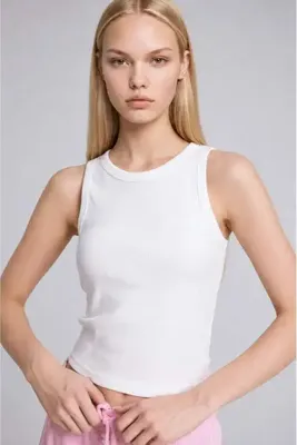 DeFacto Pamuklu Slim Fit Fitilli Ribana Padli Crop Atlet I0688AX26AU