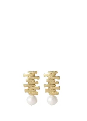 Ezra Baghaki Jewellery Salkım İncili Zambak Demeti 925 Ayar Gümüş Kadın Küpe