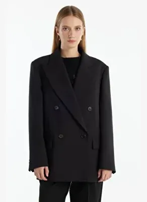 Ted Baker SİYAH YÜNLÜ OVERSİZE KRUVAZE BLAZER