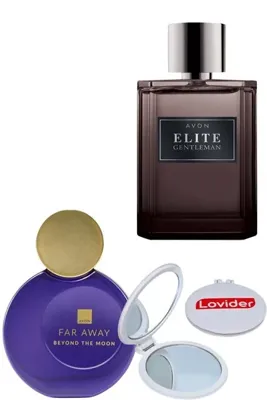 AVON Far Away Beyond The Moon Kadın Parfüm EDP 50ml + Elite Gentleman Erkek EDT 75ml + Lovider Ayna