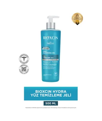 Bioxcin Hydra Kuru Ve Hassas Ciltler İçin Yüz Temizleme Jeli 500 ml - Hyalüronik Asit, Aloe Vera, Pantenol