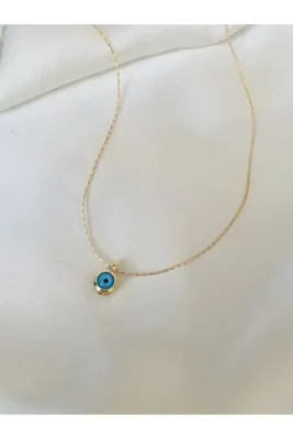 Everglow Jewelry Altın Kaplama Mavi Nazar Kolye