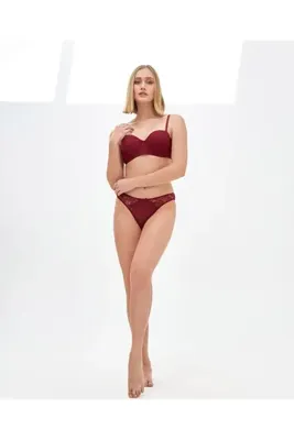 İntive Lingerie NBB Dantelli Desteksiz Balensiz Lotus Kesim Sütyen Takım -4645