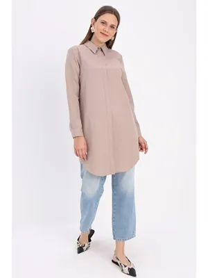 ALLDAY Vizon Basic Gizli Patlı Gömlek Tunik