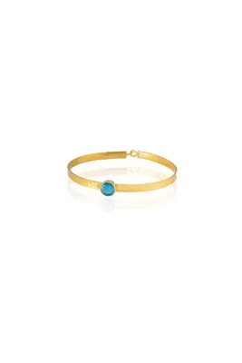 Design by Kadir Kadir Jewellery 22 Ayar Altın Kaplama El İşçiliği Zirkon Taşlı Kadın Kelepçe Bilezik