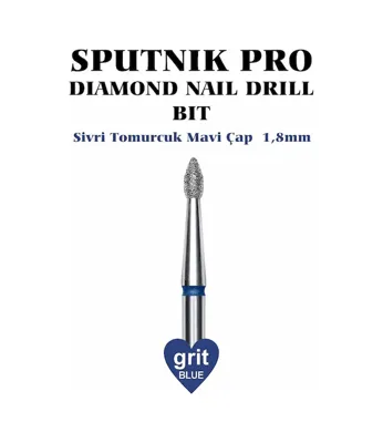 Sputnik Elmas Sivri Tomurcuk Freze Kırmızı Çap 1,8mm