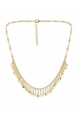 Sacha Accessories Pul Sıralı Gold Halka Kolye