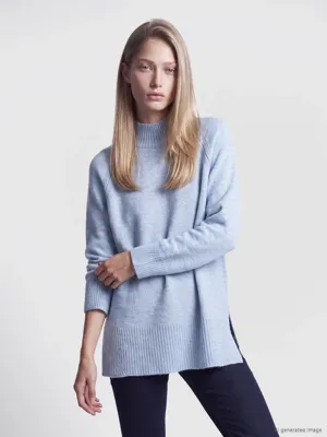 LCW Modest Yarım Balıkçı Yaka Oversize Kadın Triko Tunik