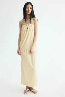 H&M Drapeli Bandeau Elbise