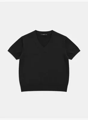 Xint Siyah Regular Fit V Yaka Kazak
