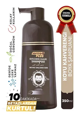 Softto Plus Brown Hair Beyaz Saçlar Için Kahverengi Anında Etkili Şampuan 350 ml