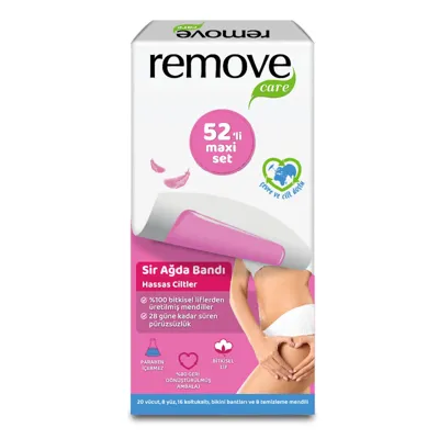 remove Care Hassas Ciltler Sir Ağda Bant 52'li Maxi Set