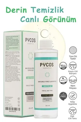 PYCOS COSMETICS BHA Gözenek Sıkılaştırıcı-Temizleyici-Aydınlatıcı, Siyah Nokta Karşıtı Günlük Tonik 250 ML