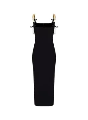 Selyns Siyah Kadın Bebe Yaka Fit Elbise SL000221003