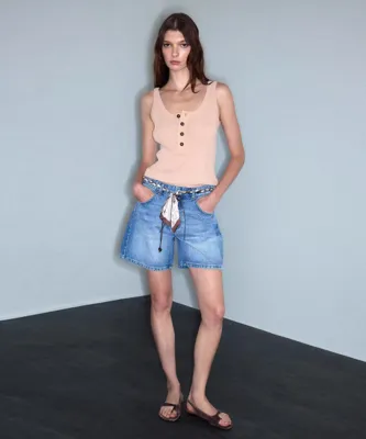 İpekyol Fular kemerli denim şort