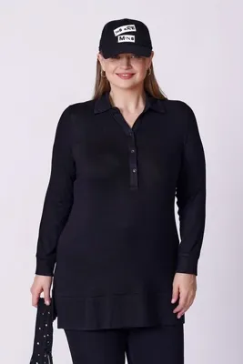 Büyük Moda POLO YAKA İNCE TRİKO BLUZ