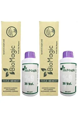 BioMagic Organik Amonyaksız Saç Boyası (yoğun Küllü Açık Kumral-8.11)+oksidan (2 Adet)