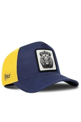 BlackBörk Basketbol Logolu Cordura Lacivert-Sarı Trucker Şapka