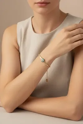 XUPING JEWELRY STİL İNCİSİ/XUPING JEWELRY BALIK SIRTI NAZAR BONCUKLU BİLEKLİK