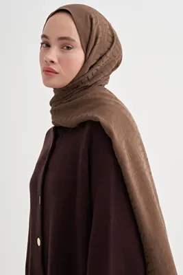 carell Luxe Desen Liora Pamuk Şal Mocha