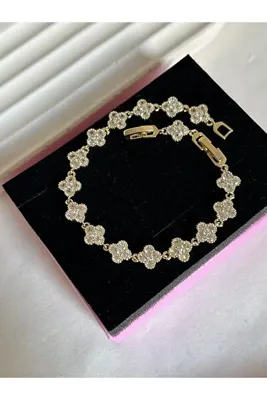 Roya Happiness TAŞLI YONCA ÇİÇEK BİLEKLİK 18+4 cm
