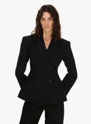 Vatkalı Sloane kruvaze blazer ceket Siyah