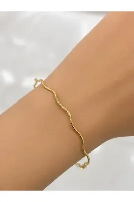 Yantra Silver İtalyan 925 Ayar Gümüş Zikzak Parlak Zincir Bileklik | Modern & Işıltılı Tasarım