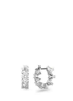 Swarovski Millenia Ortyx Pierced Earrings Mini Hoop Triangle Rhodium Shiny White Kadın Küpe