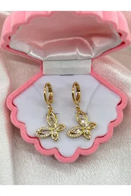 Lavienta Gold Kelebek Model YSX Nikel Kaplama VIP Küpe