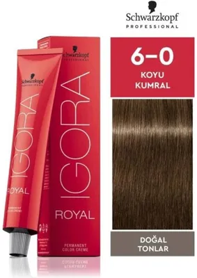 Schwarzkopf Igora Royal Koyu Kumral 6-0 Doğal Tonlar 60 ml Yoğun Parlaklık ve Beyaz Kapama
