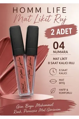 Homm Lİfe & Colour Homm Life Dudak Rengi Mat Likit Ruj (2 adet) 04 no