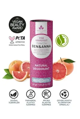 Ben & Anna Ben&Anna Doğal Deodorant 2’li Avantajlı Paket – Persian Lime & Pink Grapefruit