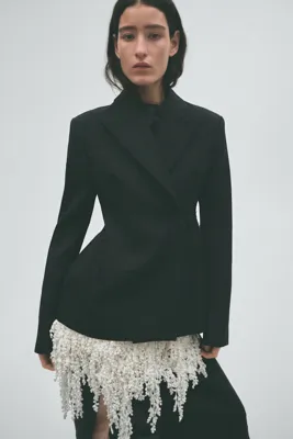 H&M Kruvaze Yün Blazer