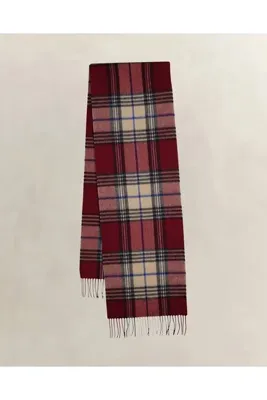Gant Unisex Bordo Yünlü Kareli Atkı