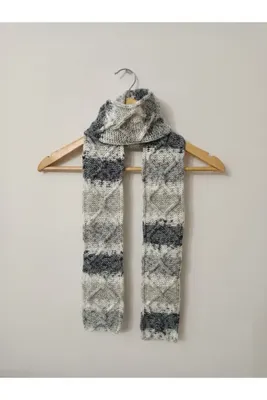 yaso shop Renk Geçişli İnce Örgü Atkı El Örgüsü Akrilik Ombre Şal